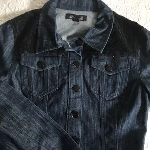 NWOT - Denim Jacket with Lace Detail